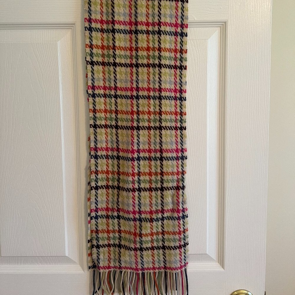 Coach Wool Cashmere Check Pattern Scarf